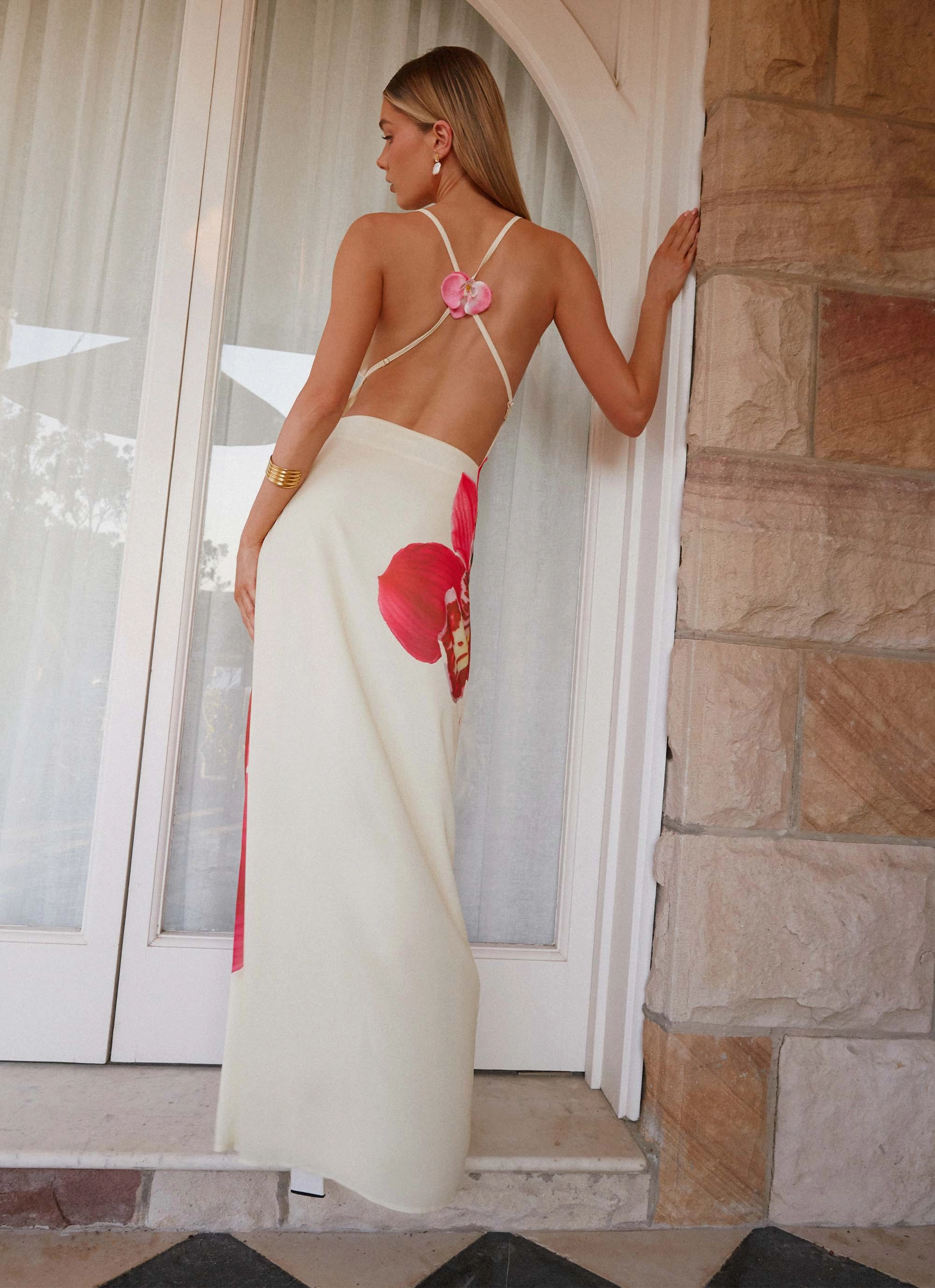 Mature Glam Magnetic-Closure Island Girl Maxi Dress - Yellow