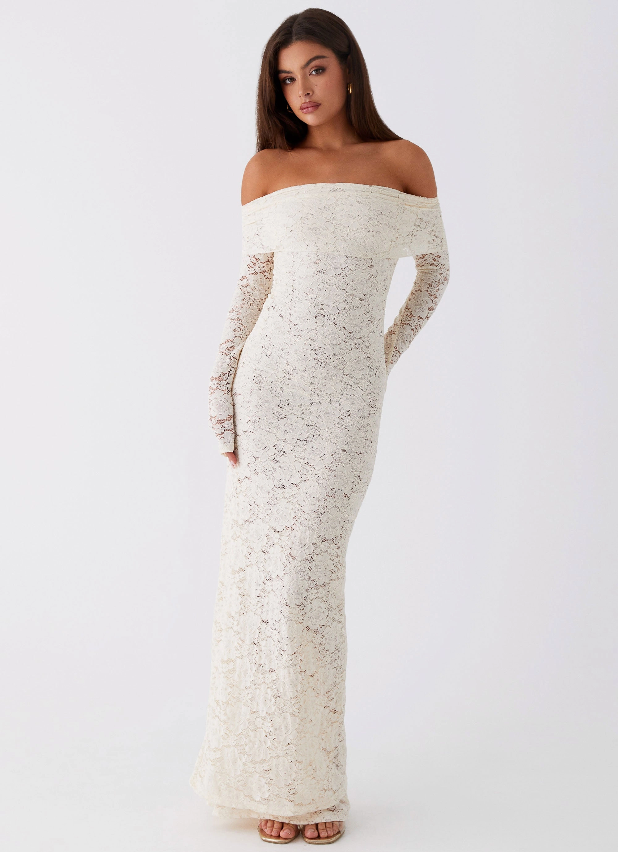 Yours Always Lace Maxi Dress - Ivory Smooth Line Contemporary Fit