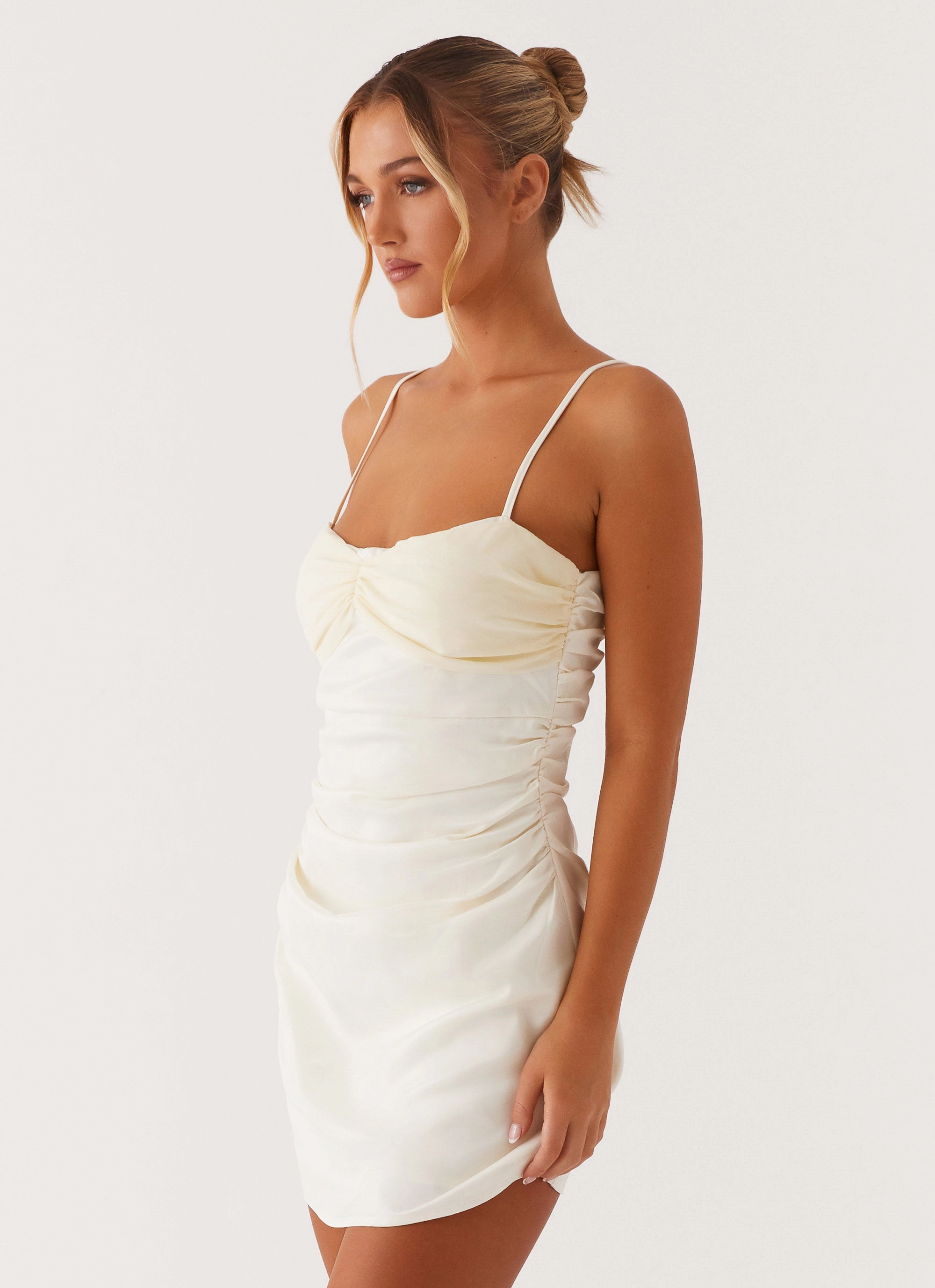 ConvertibleNeckline Last Summer Mini Dress - Ivory