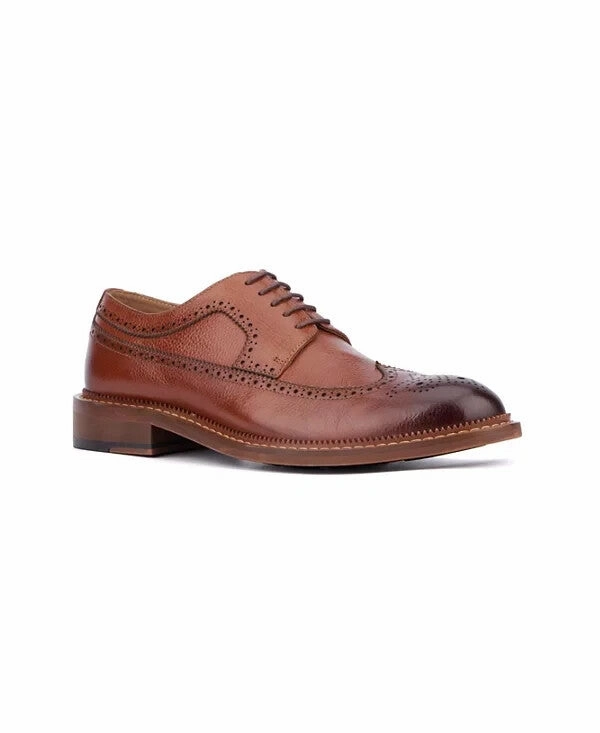 Relaxed Setting Non Slip Outsole Vintage Foundry Co Jarvis Oxford Men Brown Leather Wingtip Dress Shoes ZPO3788