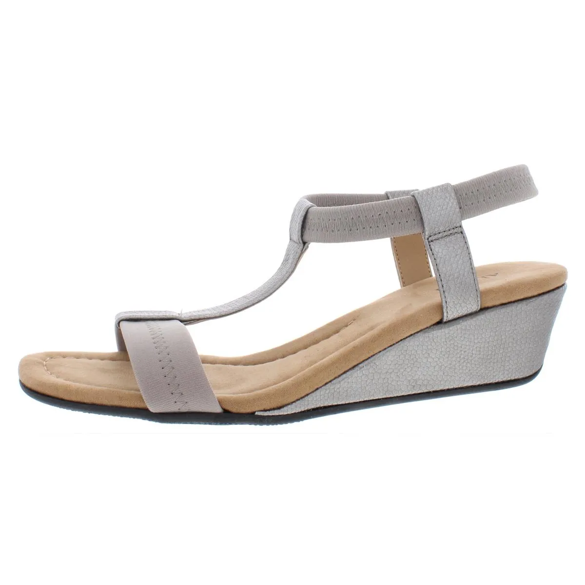 Stylish Footwear Easy Lock Voyage Womens Mixed Media Wedge Sandals