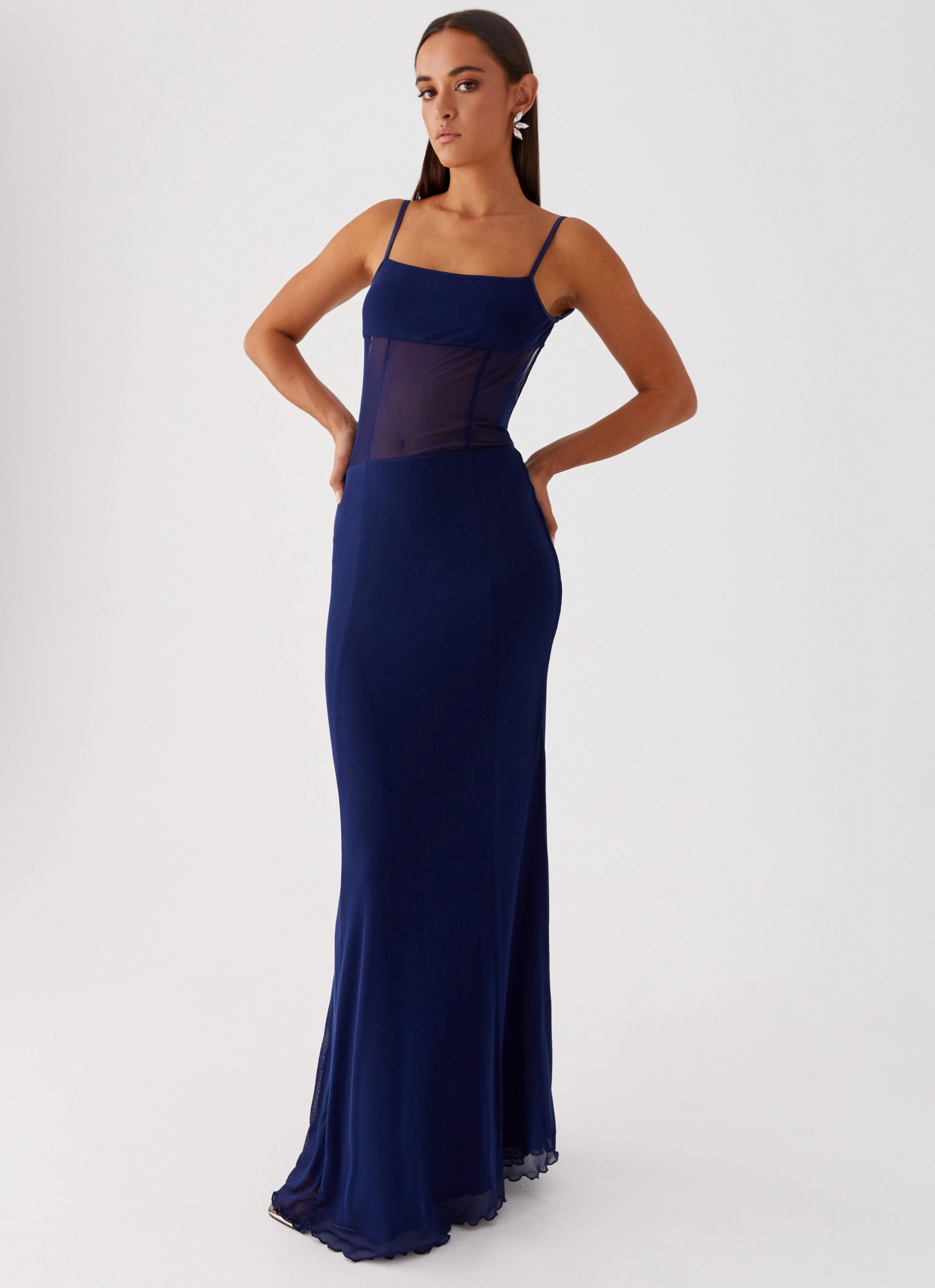 Miranda Maxi Dress - Navy Cool Finish