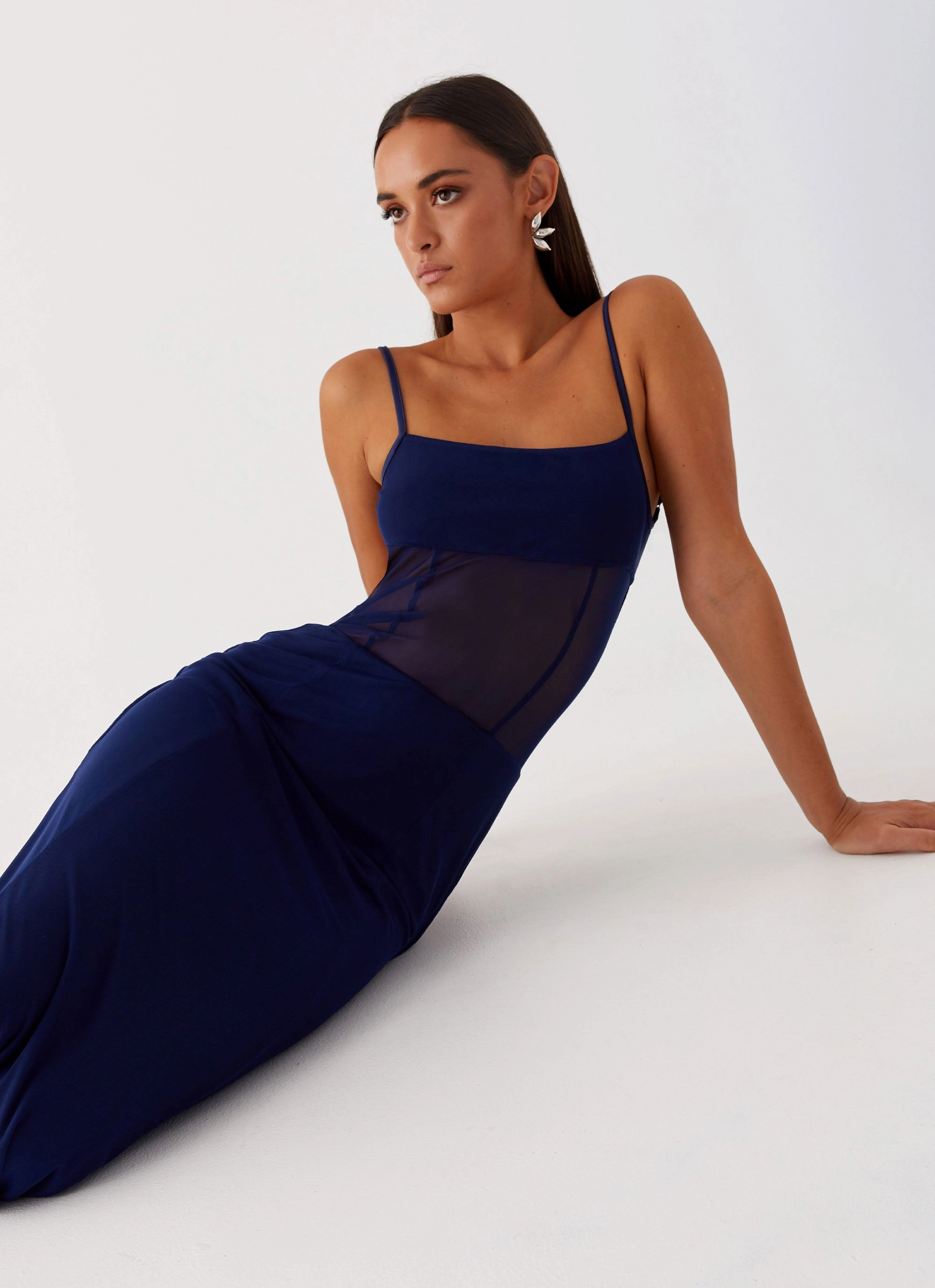 Knit Cool Cool Drape Miranda Maxi Dress - Navy