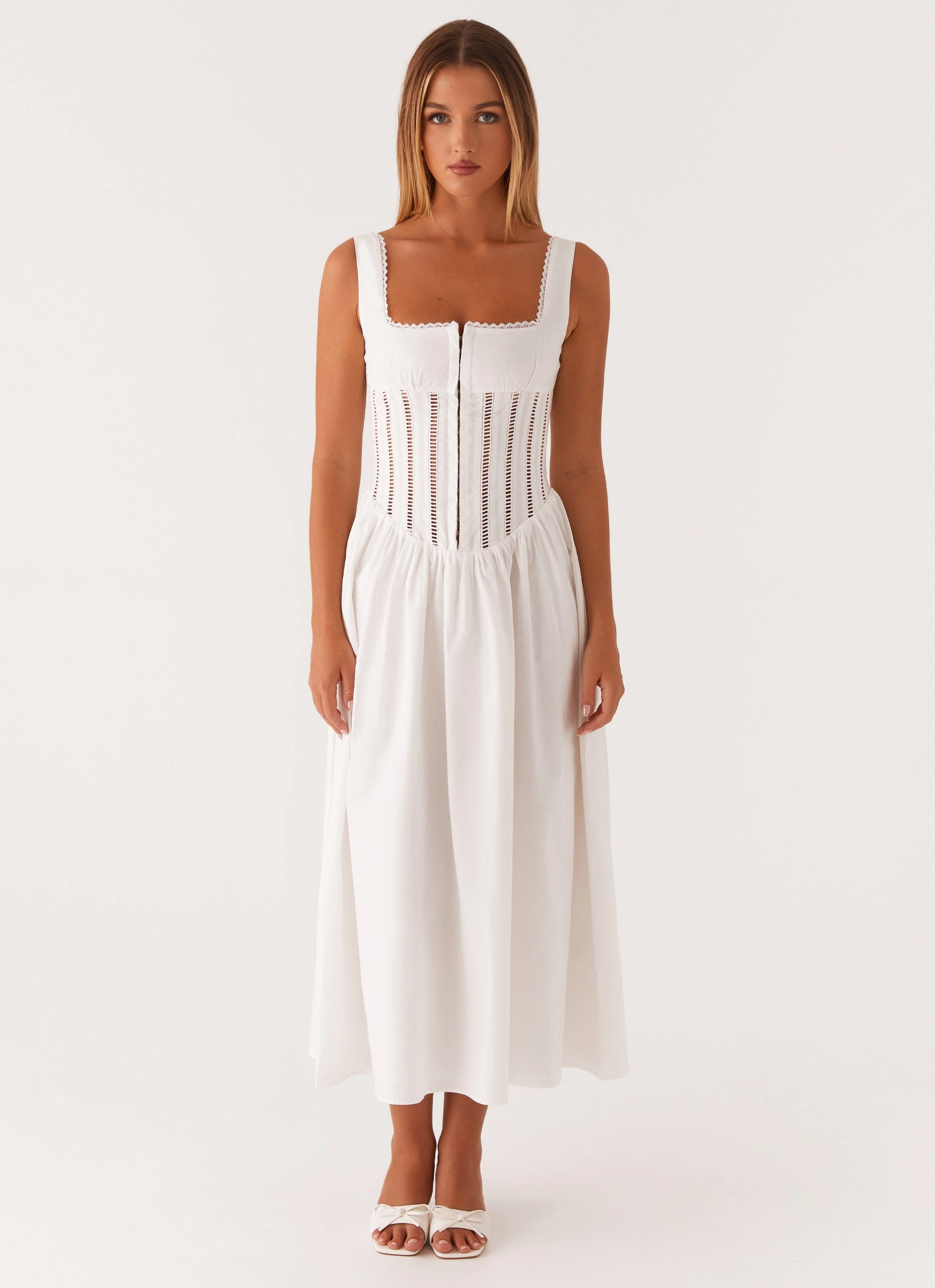 Trendy Comfort Waiting On You Midi Dress - White