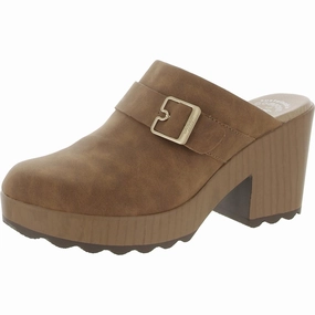 Relax Beach Footwear Quick Release Wake Up Womens Faux Leather Slide Clogs