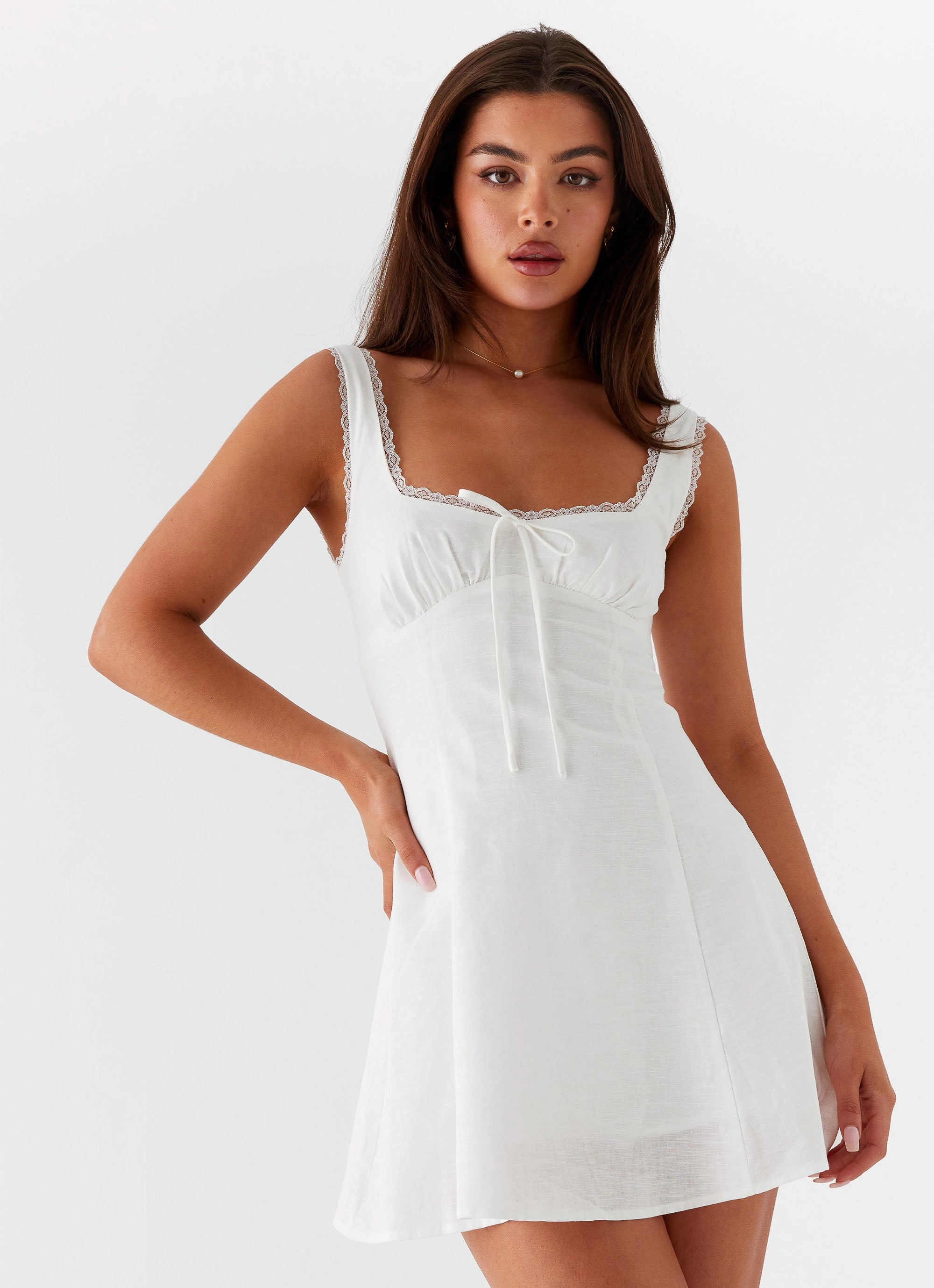 Casual Elegance Rowena Mini Dress - White