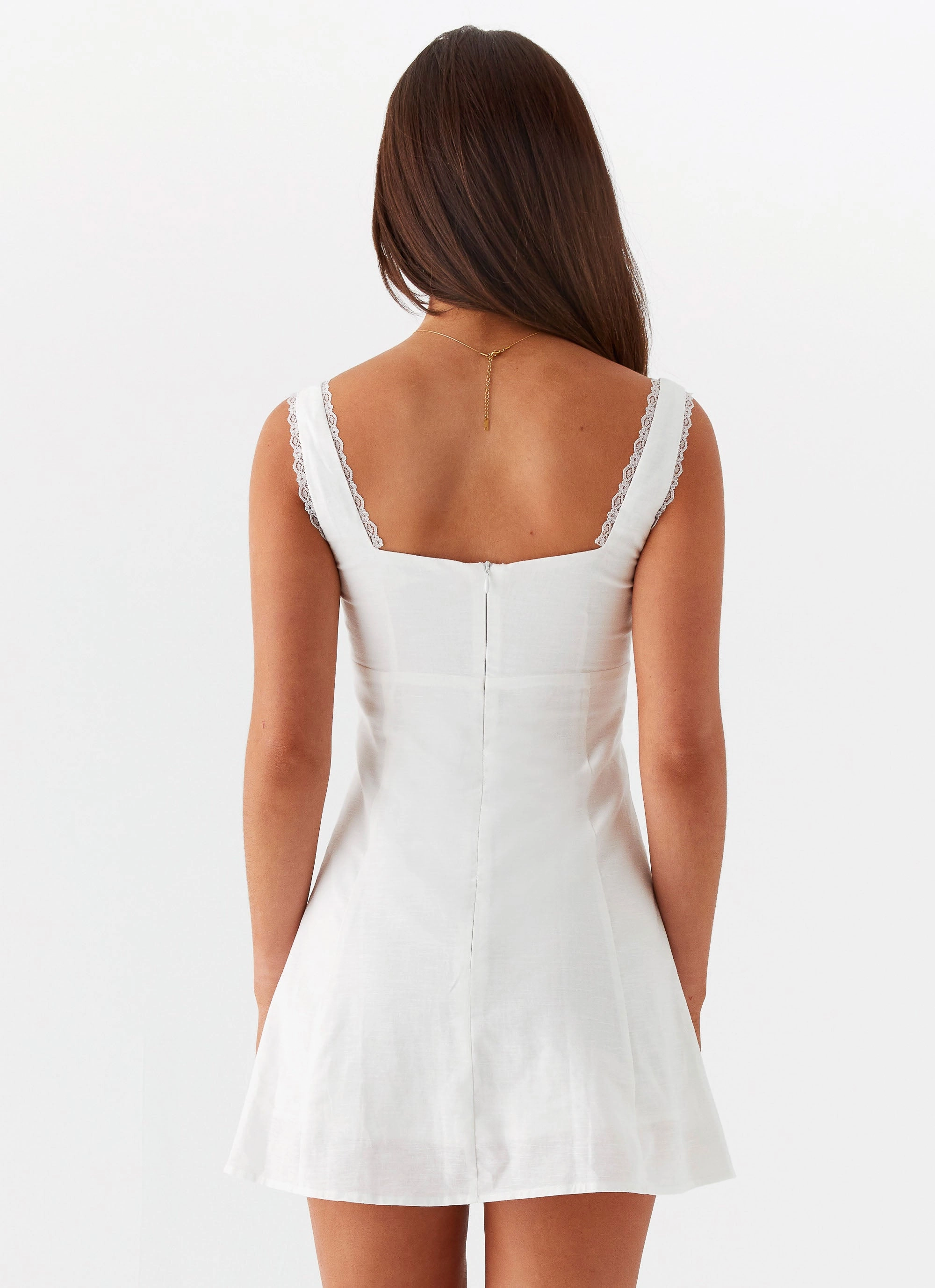 Rowena Mini Dress - White Soft Vibes Casual Silhouette