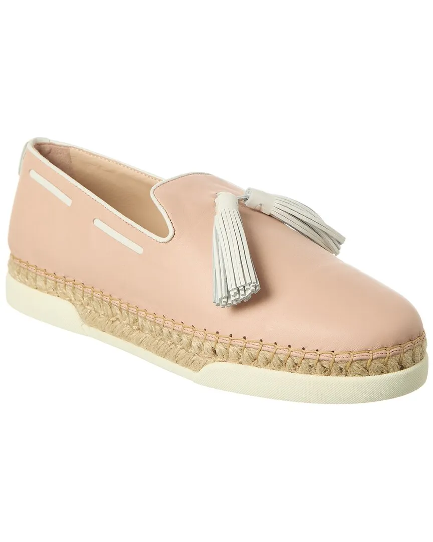 Adjustable Design Wraparound Design TOD??s Leather Espadrille