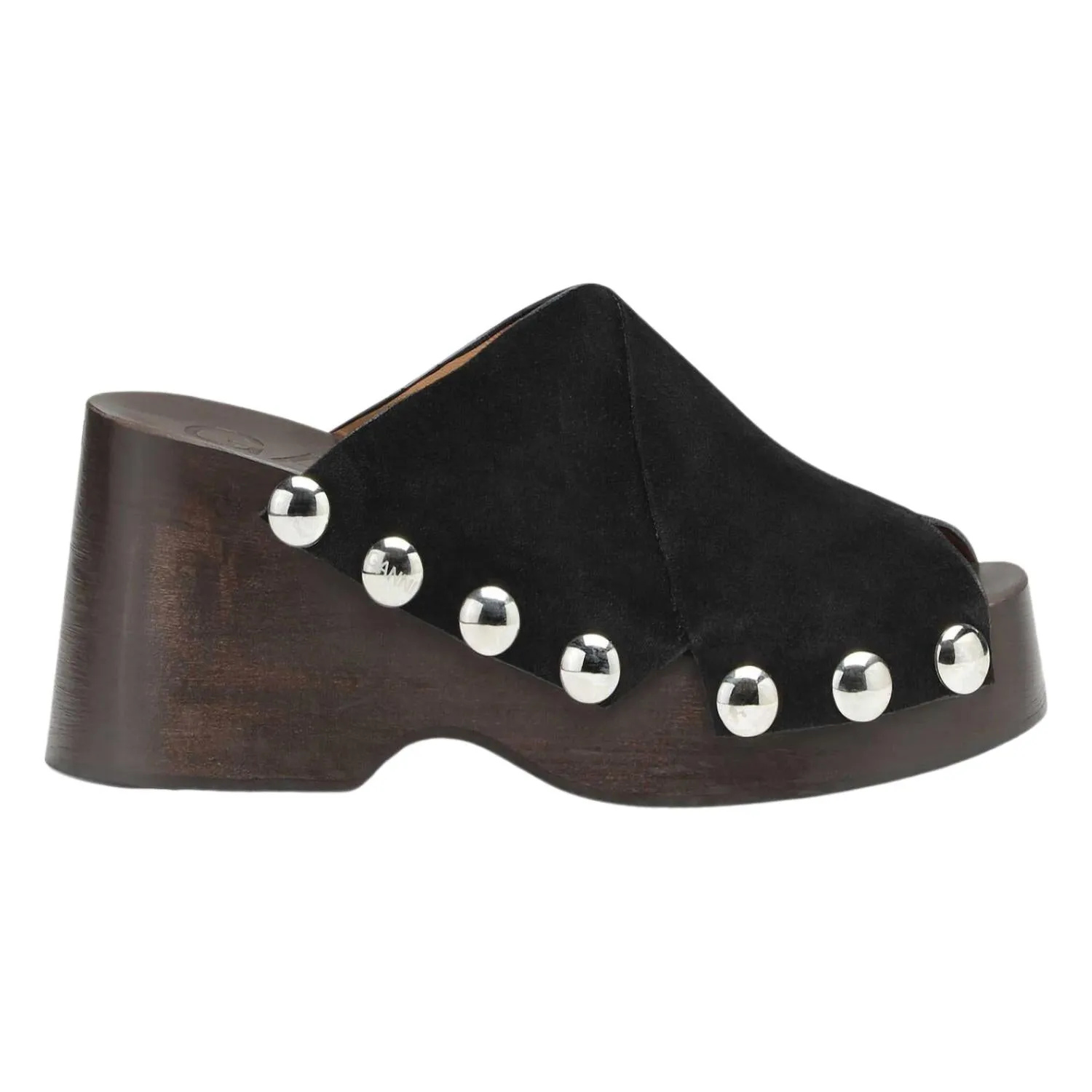 Sandal Lining Wedge Clogs In Black