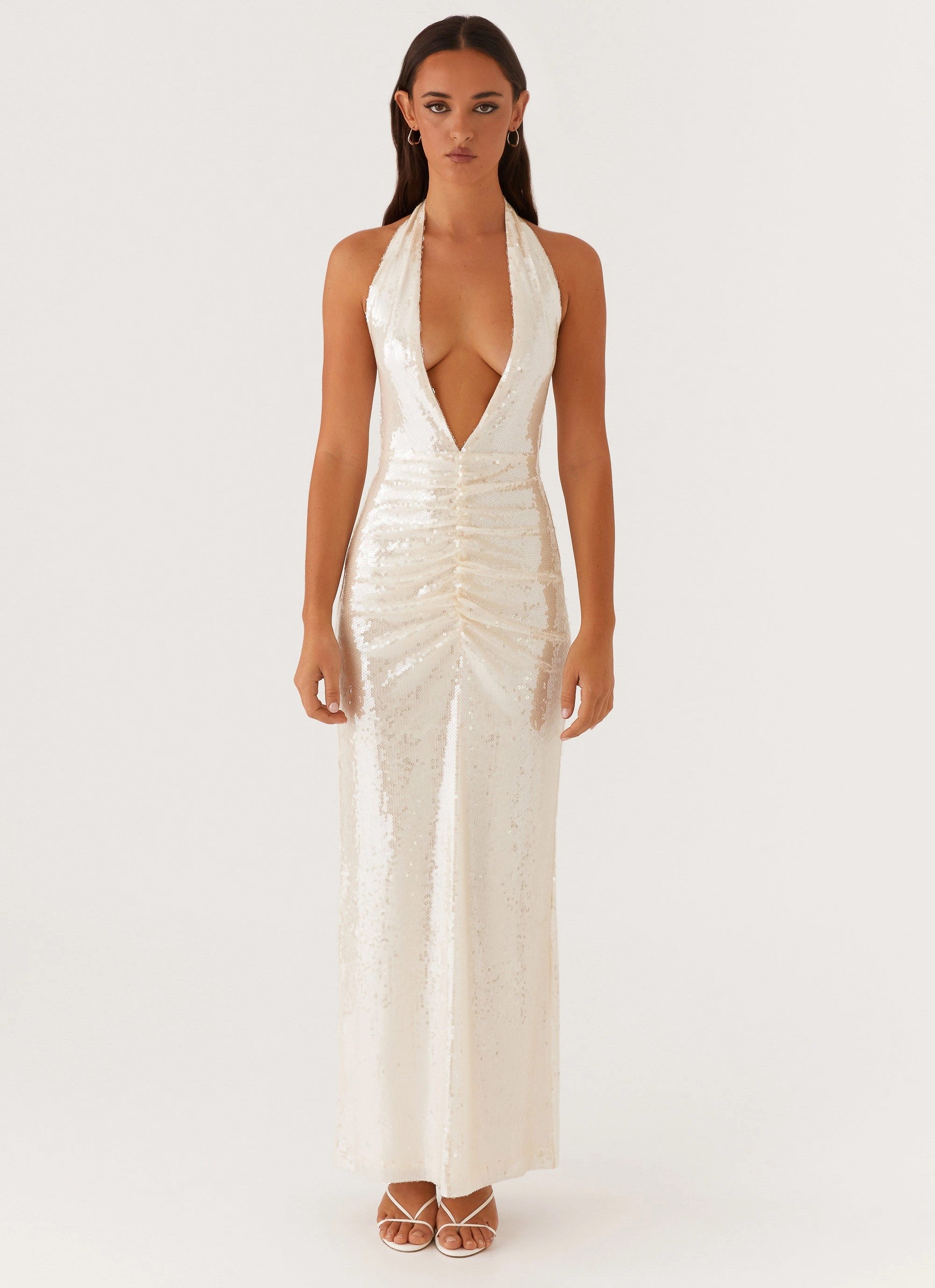 Whisked Away Halterneck Maxi Dress - White Breathable Style Smart Design