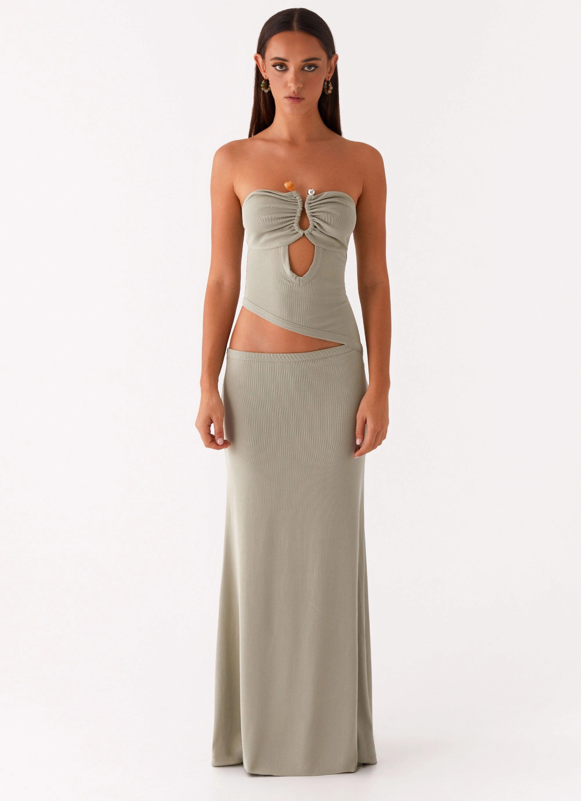 Wild Roses Maxi Dress - Sage Office Classic