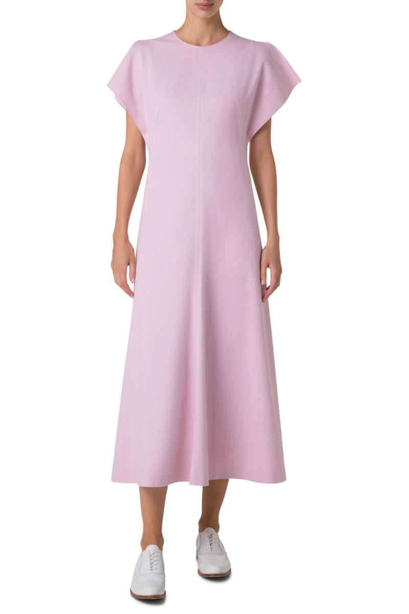 Silk Shine Stretch Denim Dress