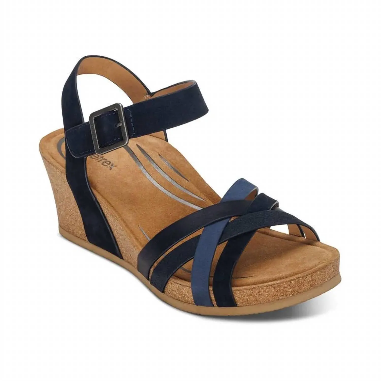Women Noelle Sandal In Navy Layered Midsole Relaxing Shoes