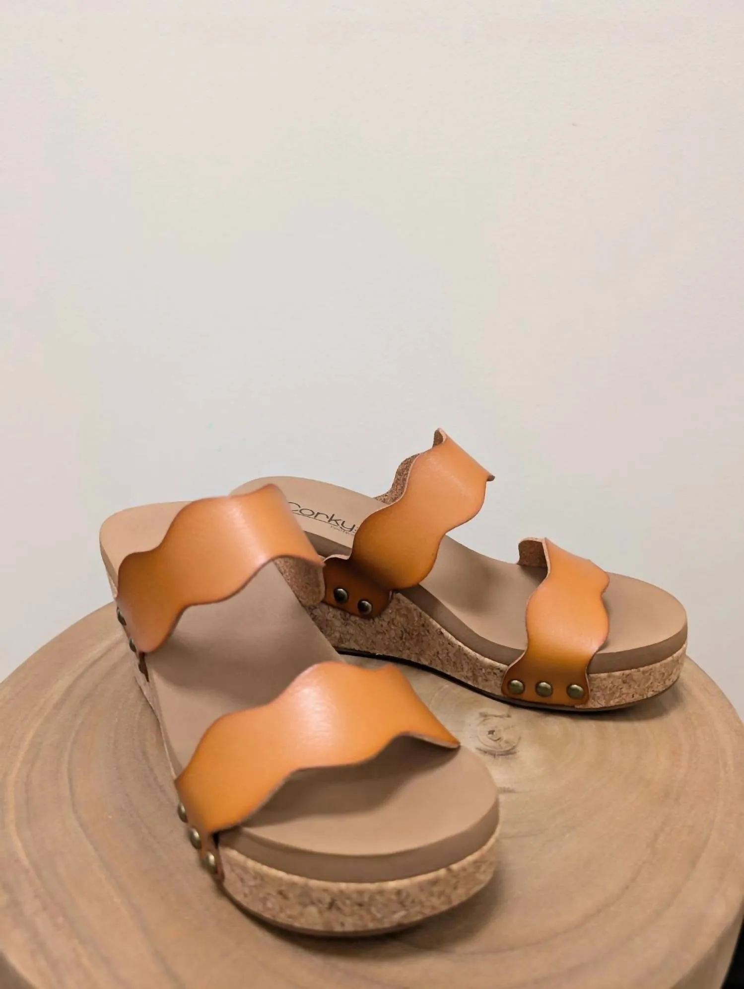 Women Obviously Wedge In Cognac Brown Neutral Look