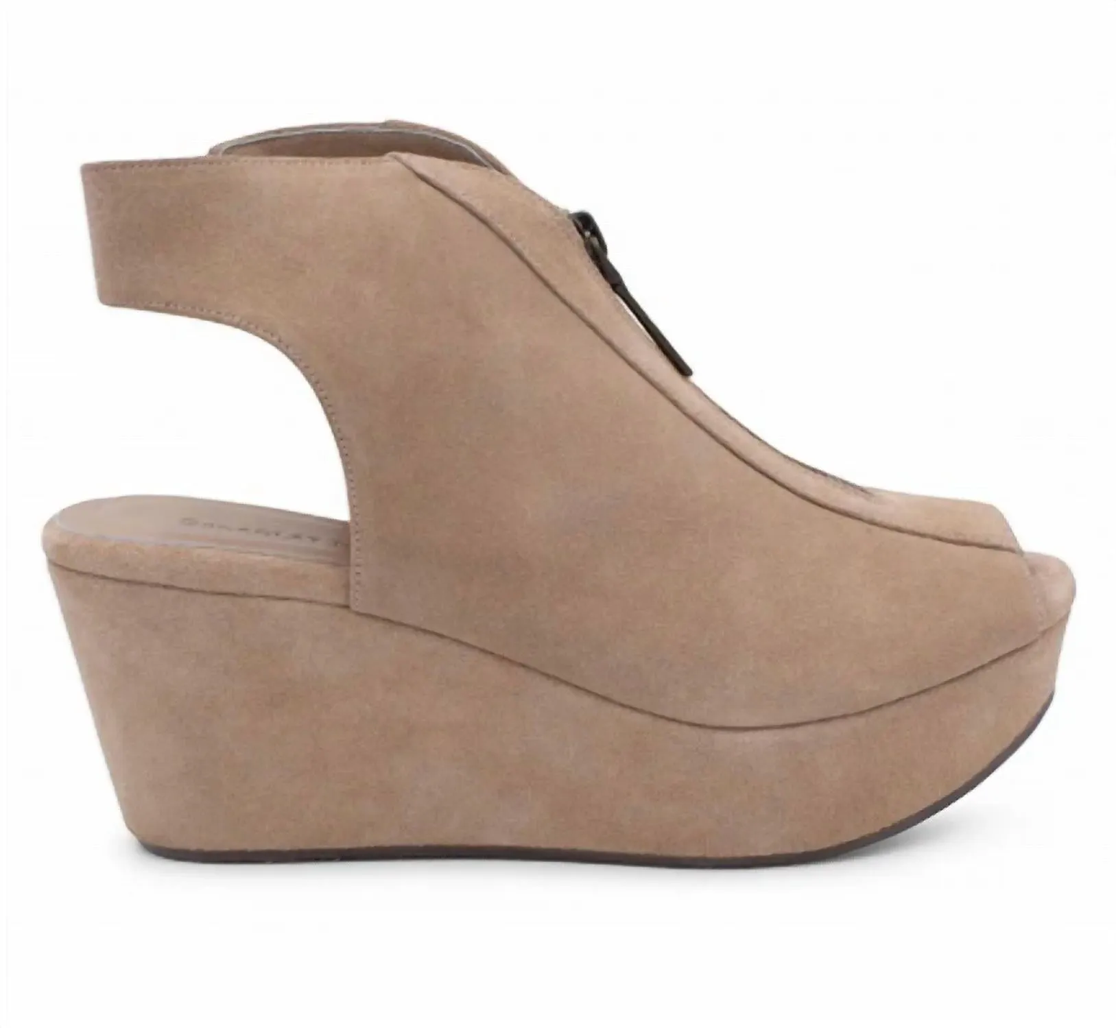 Women Wanessa Wedge In Tan Suede removable insoles