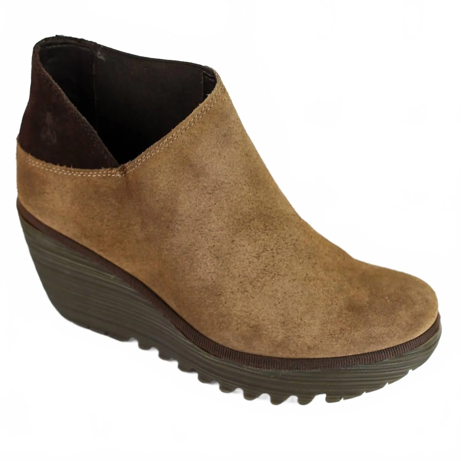 Sandal Buckles Women Yego Wedge Ankle Bootie In Taupe/expresso