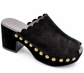 Women Genessis Clog In Black Suede Reliable