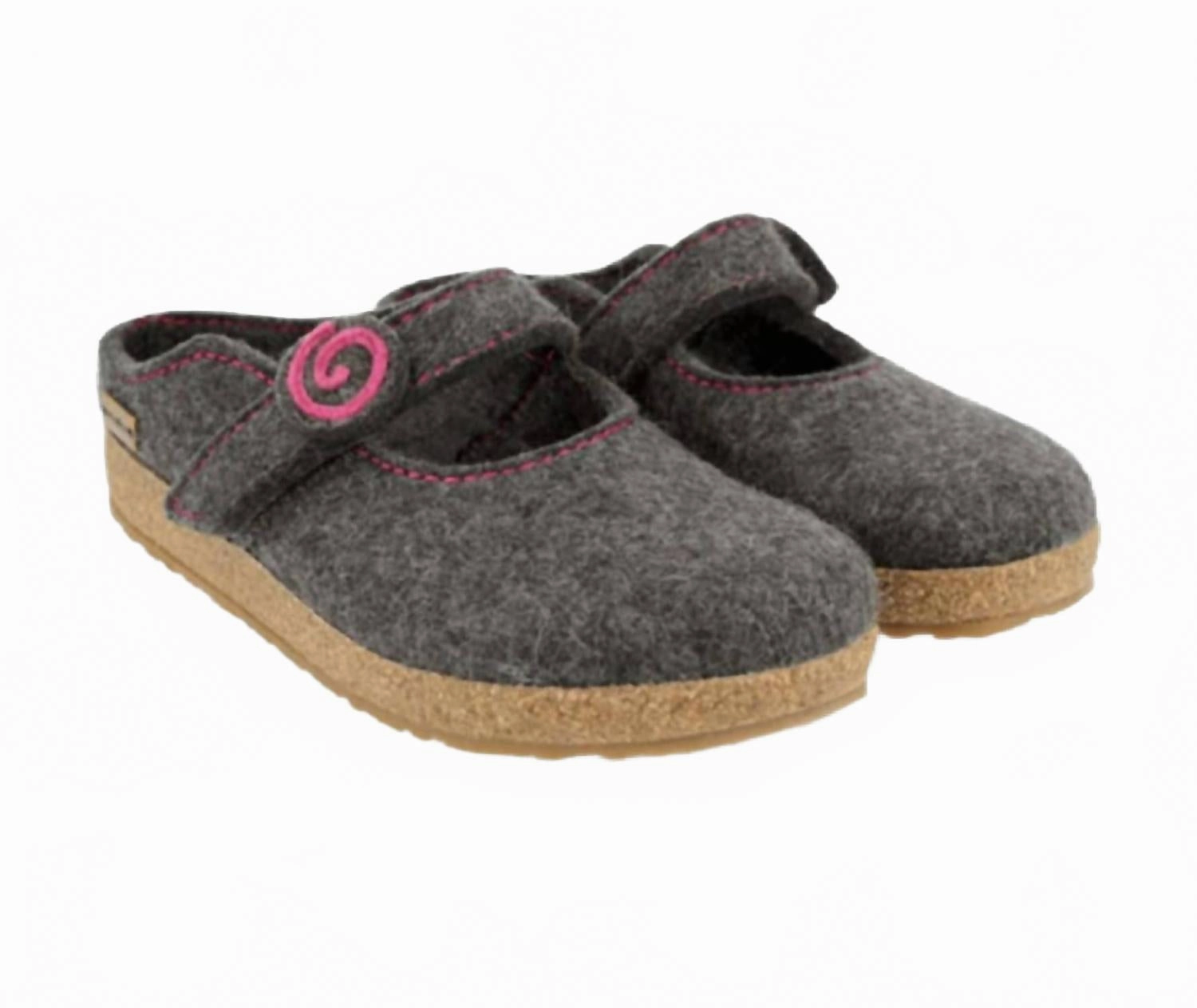 Women's Alice Strapped Boiled Wool Clog In Grey Modern Design Secure Heel Grip