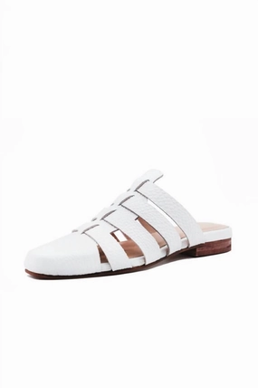 Durable Rubber Outsole Reinforced toe Women's Antilles Gladiator Mule In White