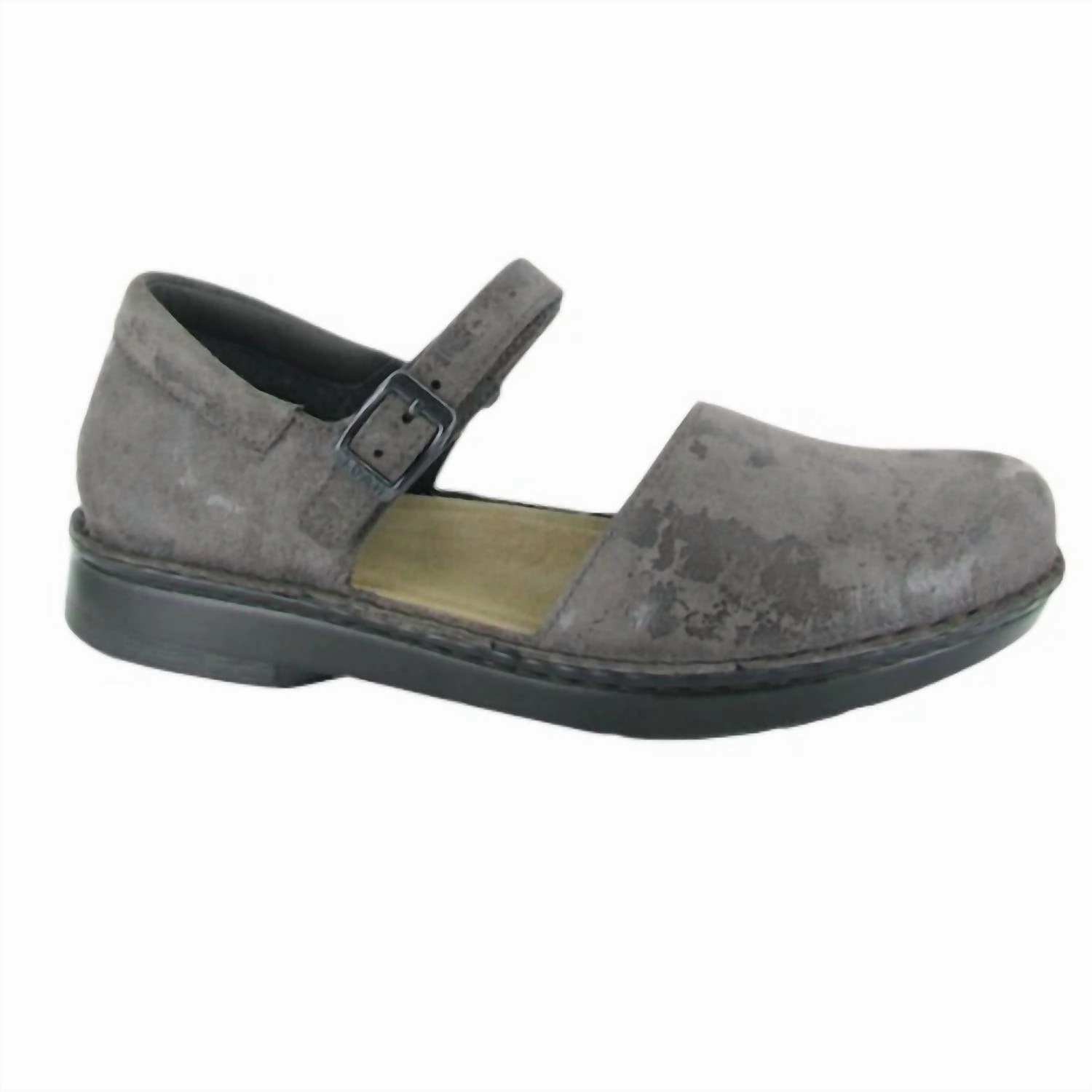 Heel Stabilizer Comfortable Design Features Women's Catania Shoes In Grey Marble Suede