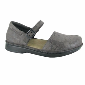 Heel Stabilizer Comfortable Design Features Women's Catania Shoes In Grey Marble Suede