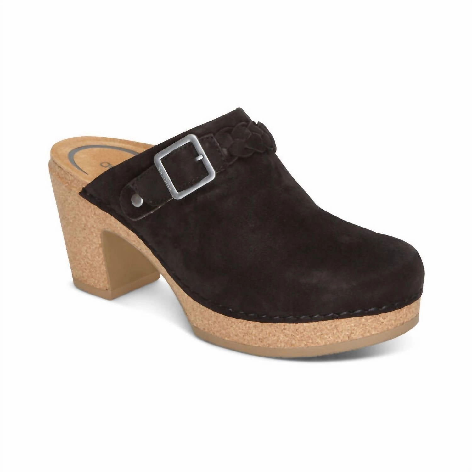 Women's Corey Heeled Clog In Black Relaxed Vibes Trail