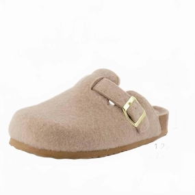 Women's Hana Clogs In Sand Wool Reinforced Soles