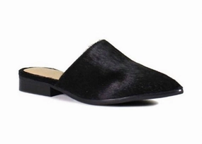 Women's High Up Mules In Black Stretchable Fabric