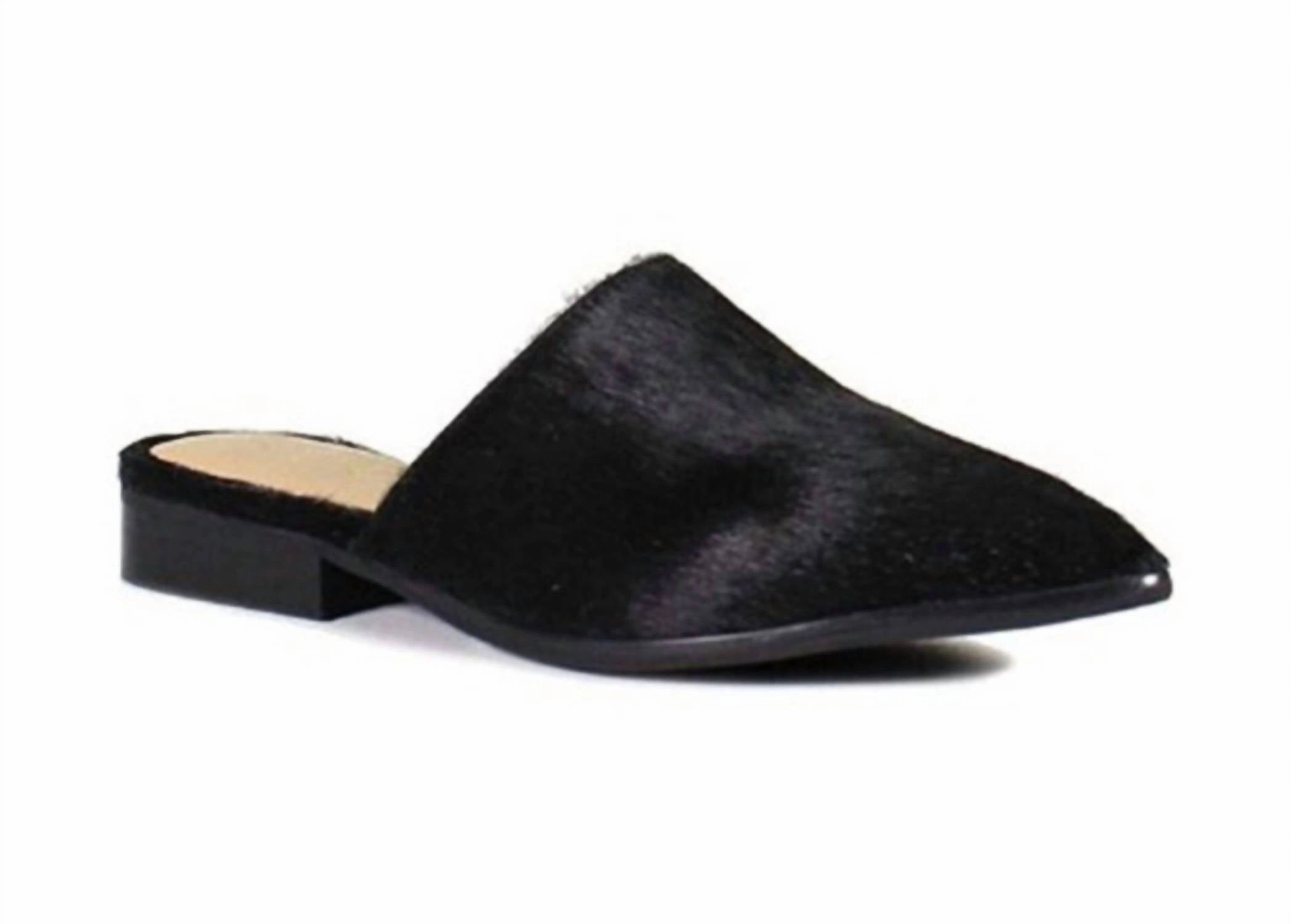Women's High Up Mules In Black Cozy Foot Easy To Slip