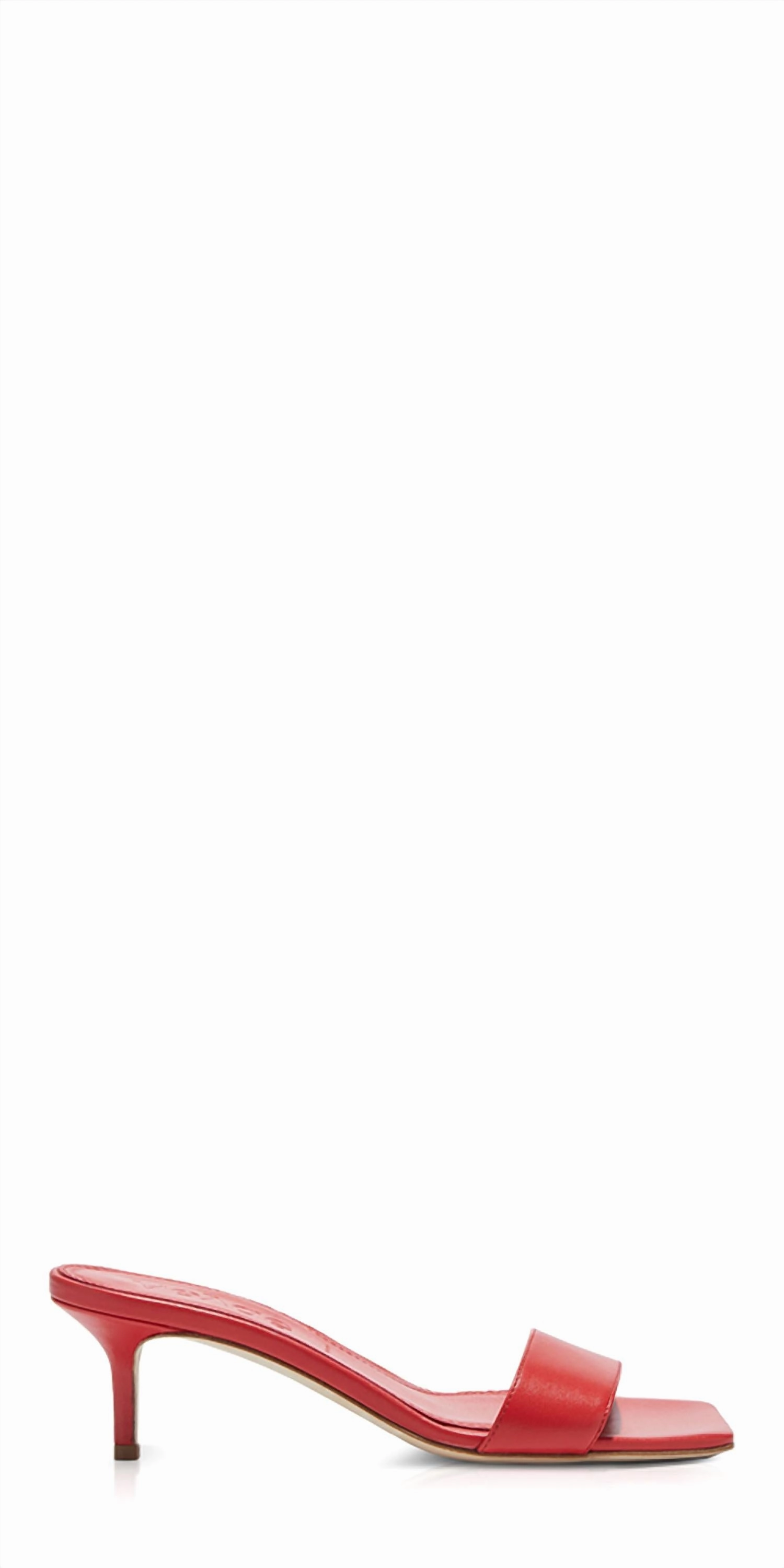 Abrasion Resistant Layer Women's Ilvy Leather Mules In Red