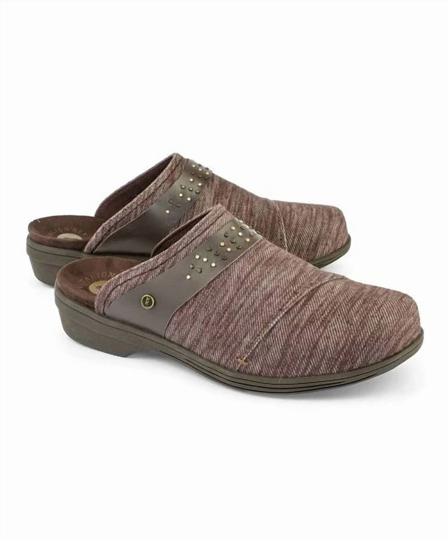 Women's Monterey Heathered Clog In Brown Comfortable Build