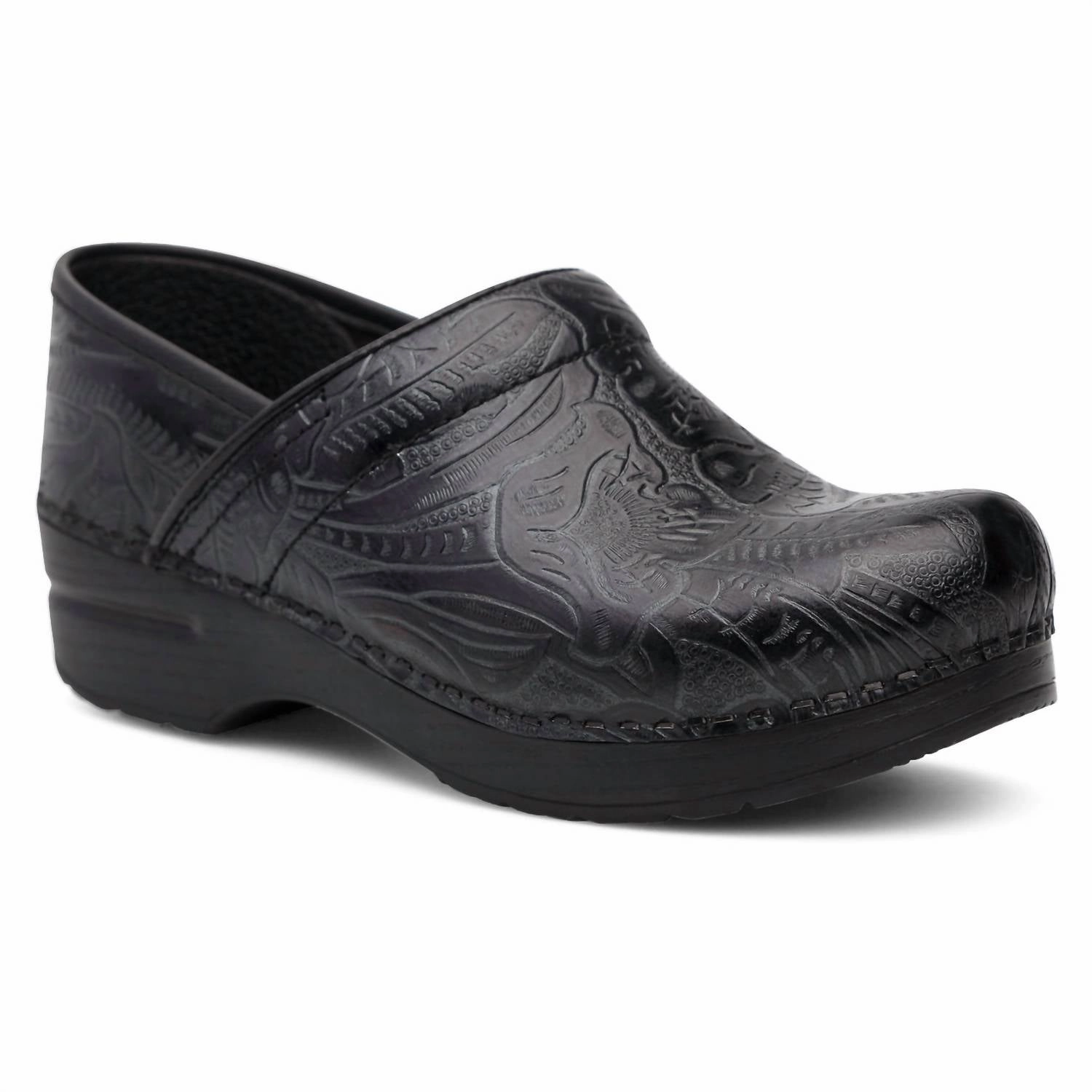Elastic laces Versatile Design Women's Professional Wide Clog In Black Tooled