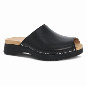 Women's Ravyn Peep-Toe Mule In Black Reliable Weekend Casual