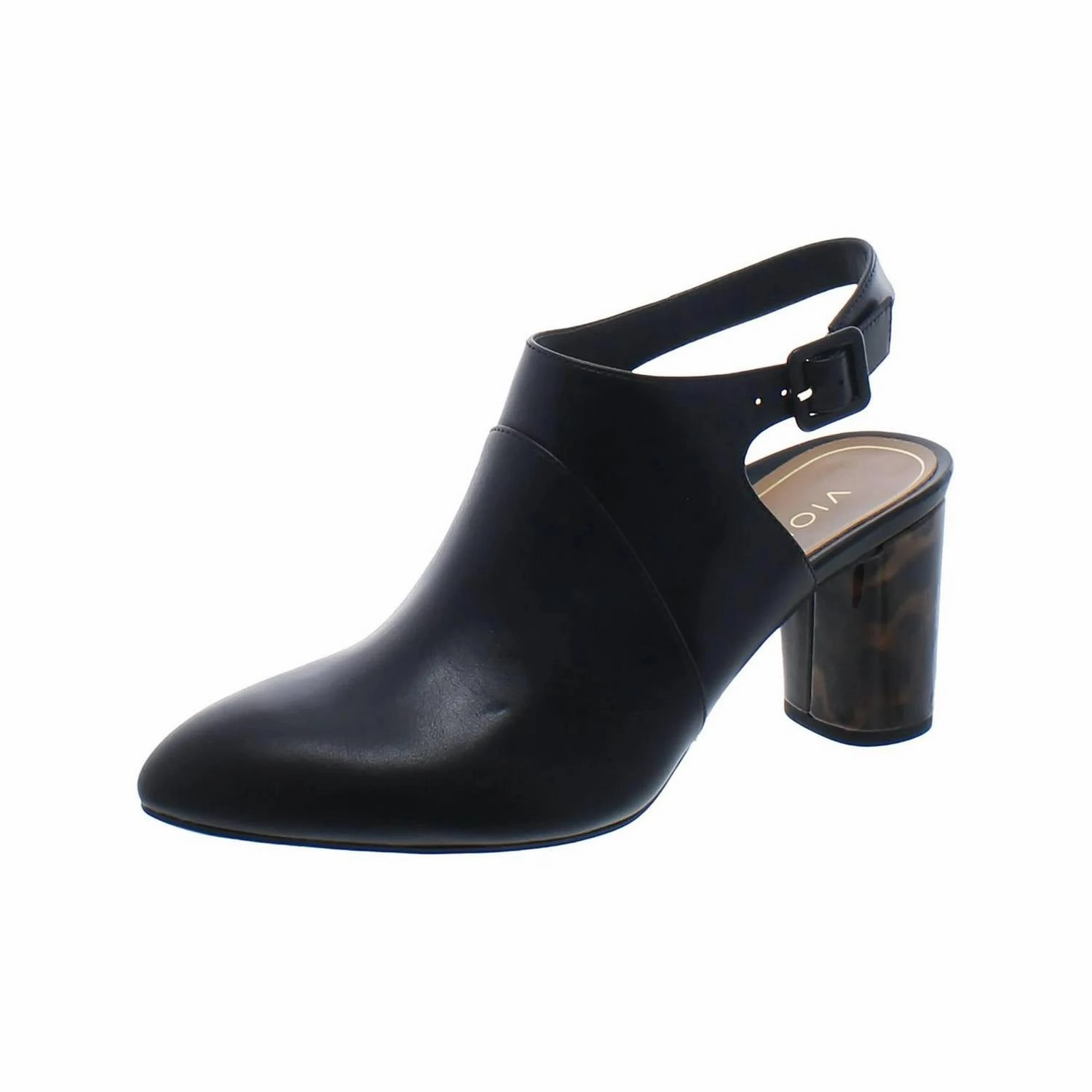 Women's Roseville Leather Pointed Mule In Black Relax Mode plastic
