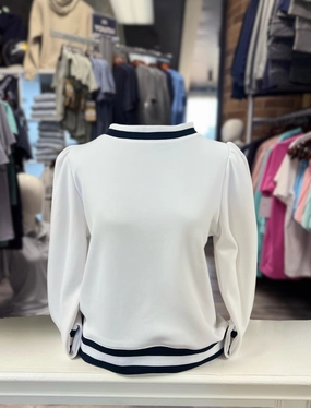 Women's Smith & Quinn Sweater, white, torch sleeve Simple Hoodie Shiny Finish