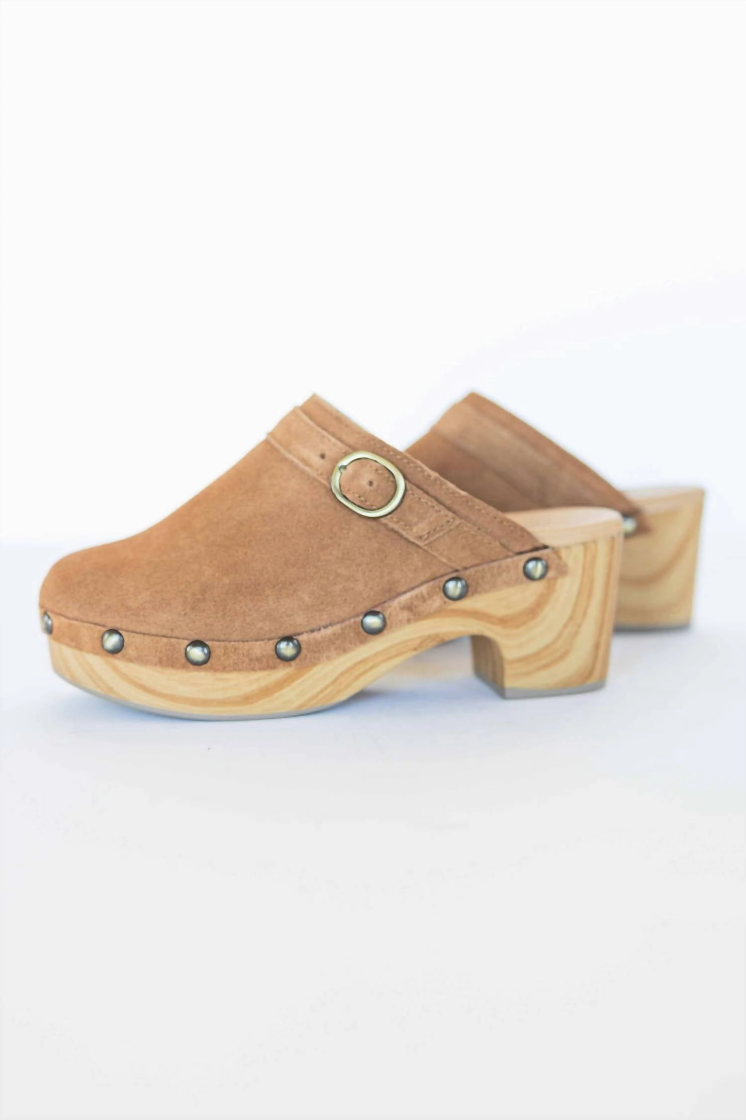 Comfortable Footbed Women's Suede Clogs In Brown