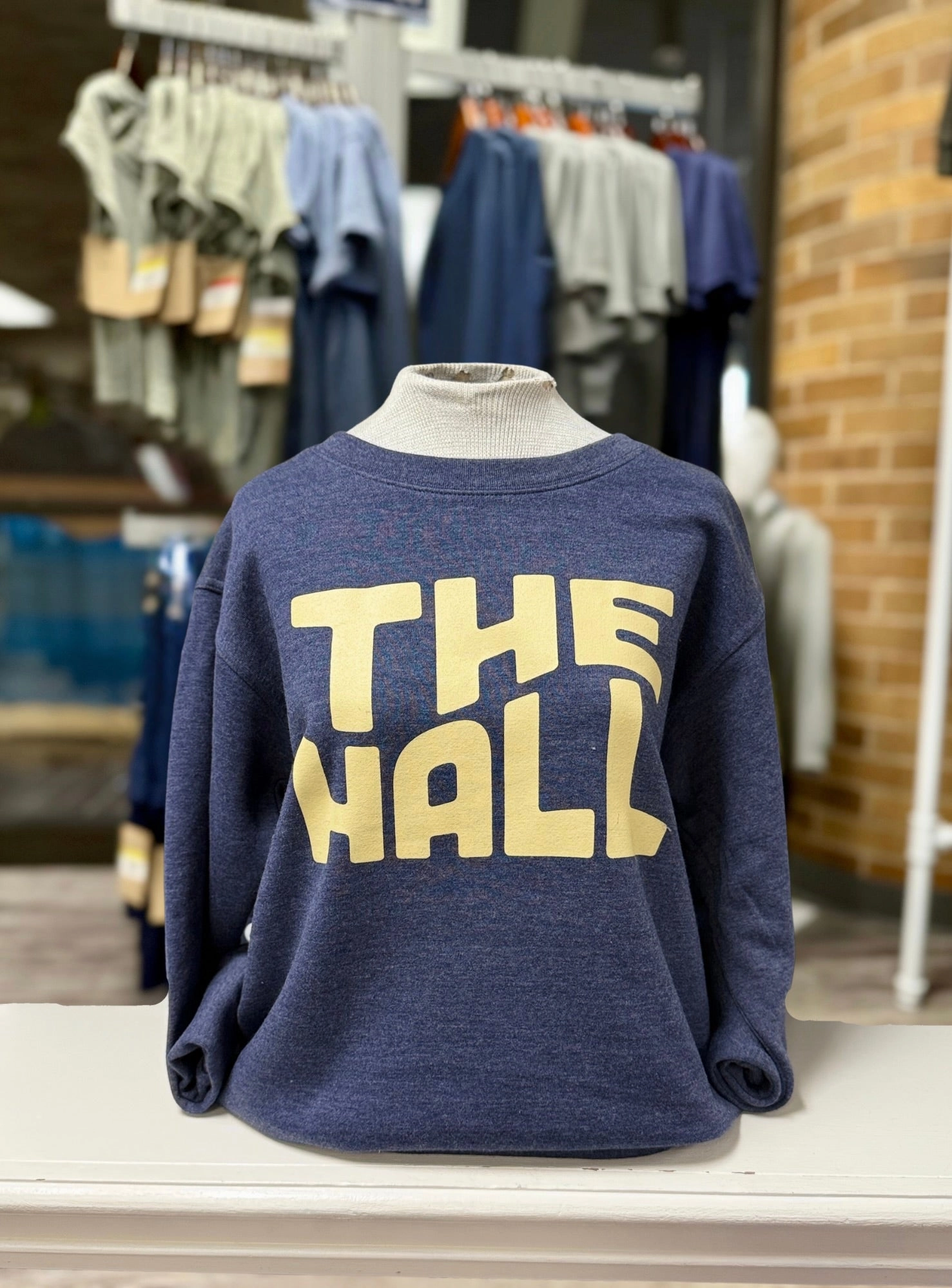 Women's Sweatshirt, navy, gold wavy The Hall Lightweight Layer
