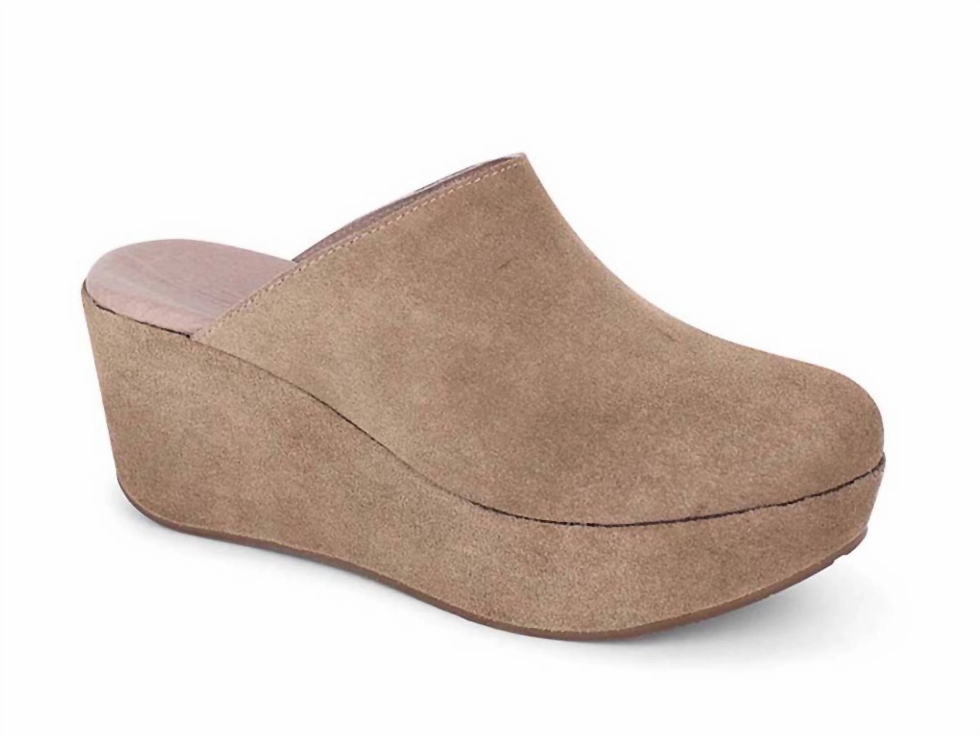 Women Yoma Clog Slide In Taupe Suede Cozy Slip Shoes Effortless Footwear