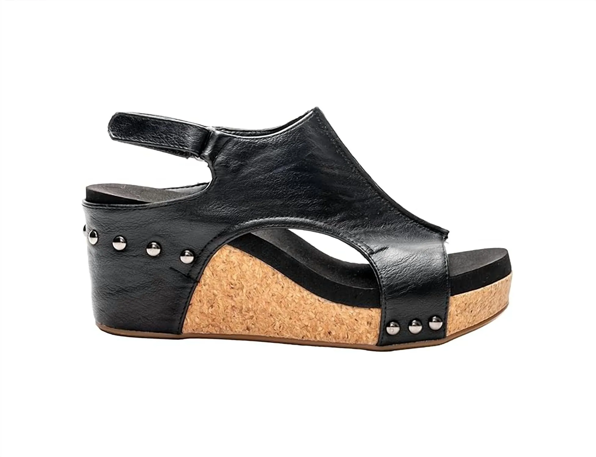 Stainless Steel Hardware Women's Carley Smooth Sandals In Black