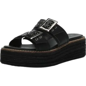 Women's Derby Sandals In Black Lightweight Flats Soft Material