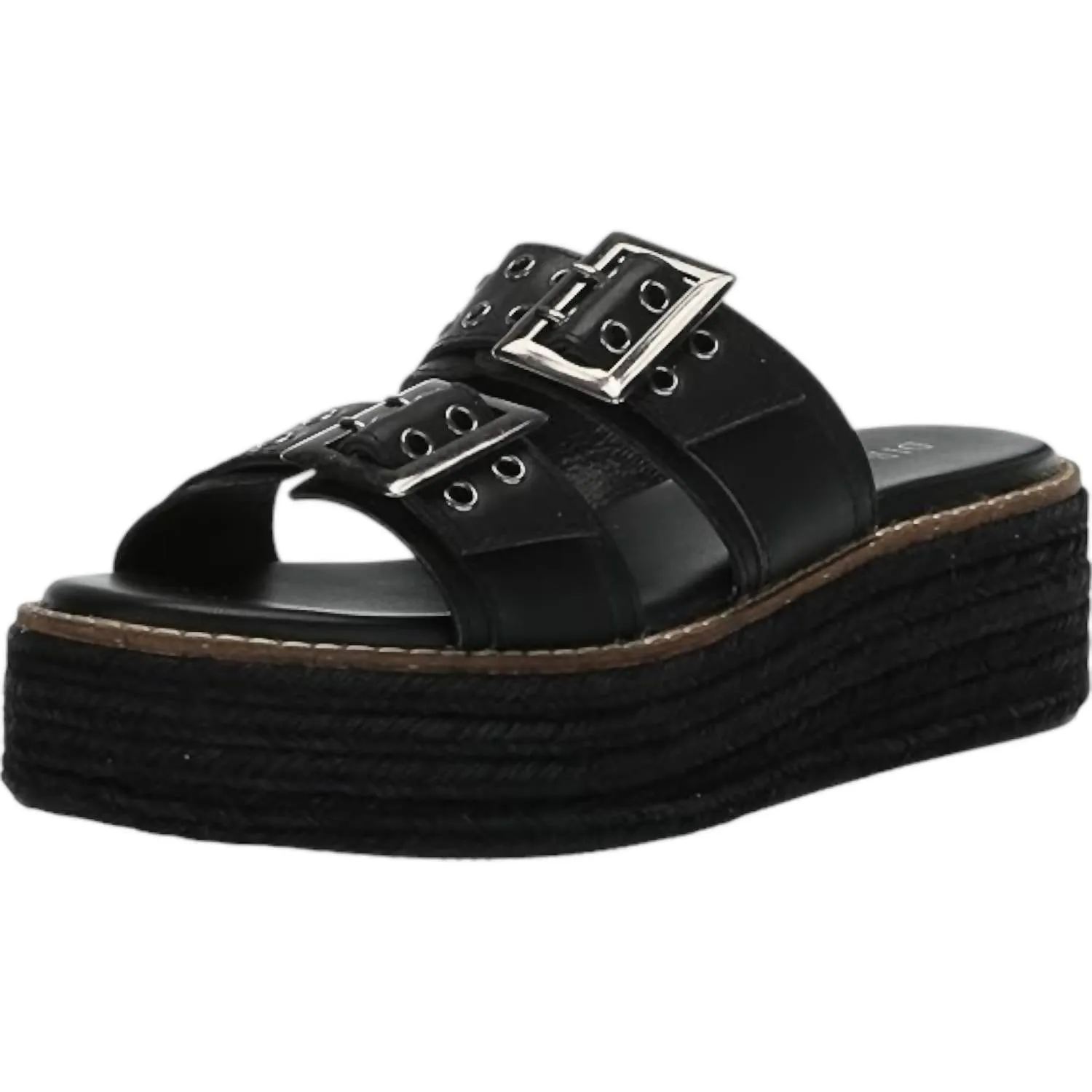 Women's Derby Sandals In Black Lightweight Flats Soft Material