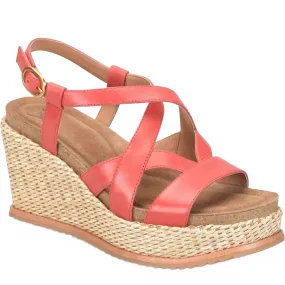Women's Devyn Wedge Sandal In Red Coral Summer Flip-flops