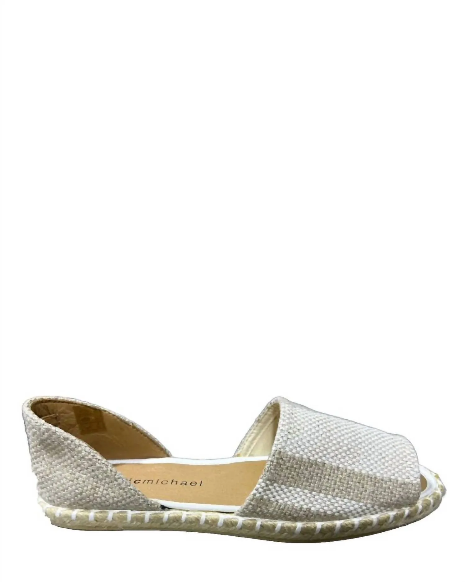 Women's Dominique Slip On Espadrille In White/ Beige Flexible Groove Design