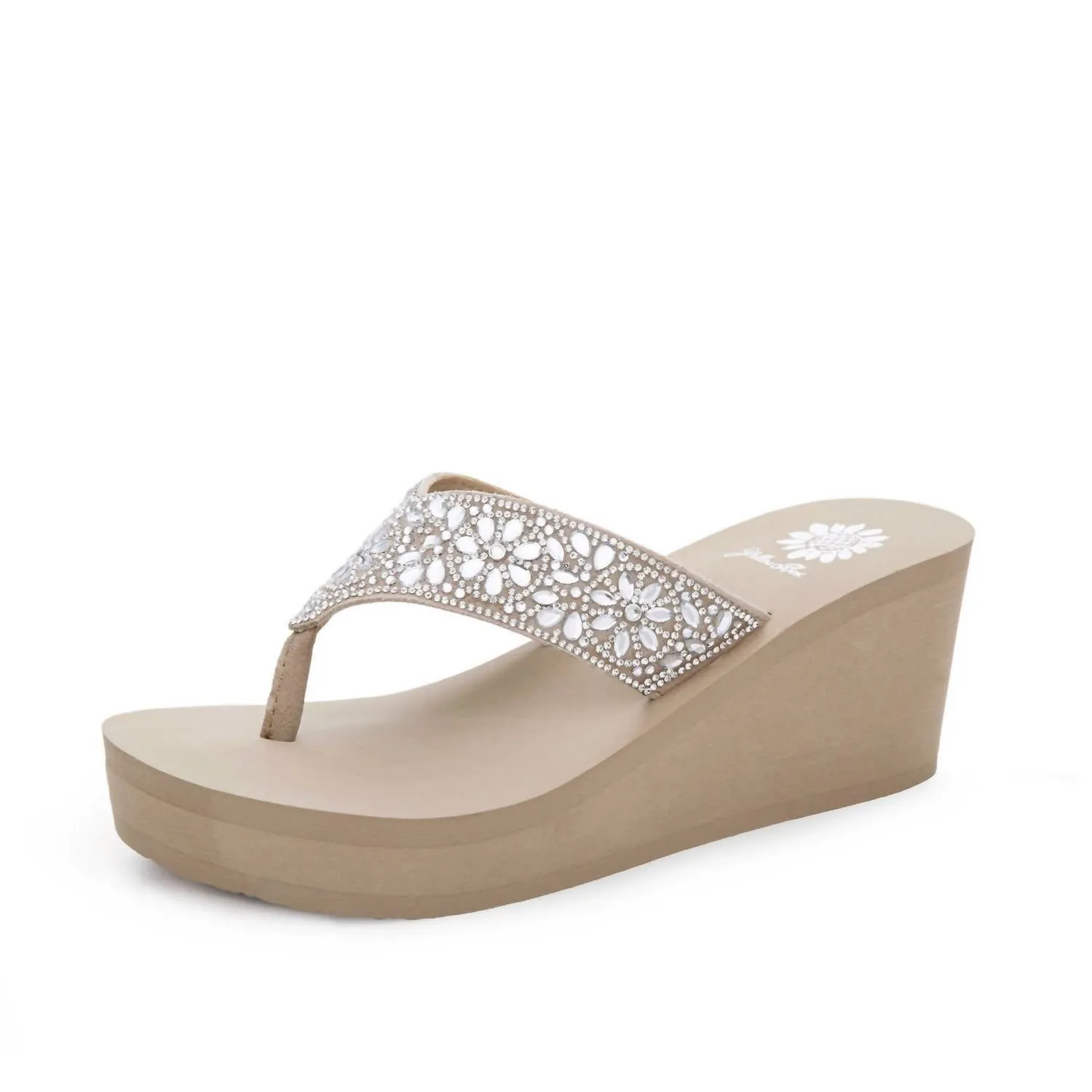 Women's Enola Wedge Flip Flop Sandal In Taupe Open Wear Quick Drying