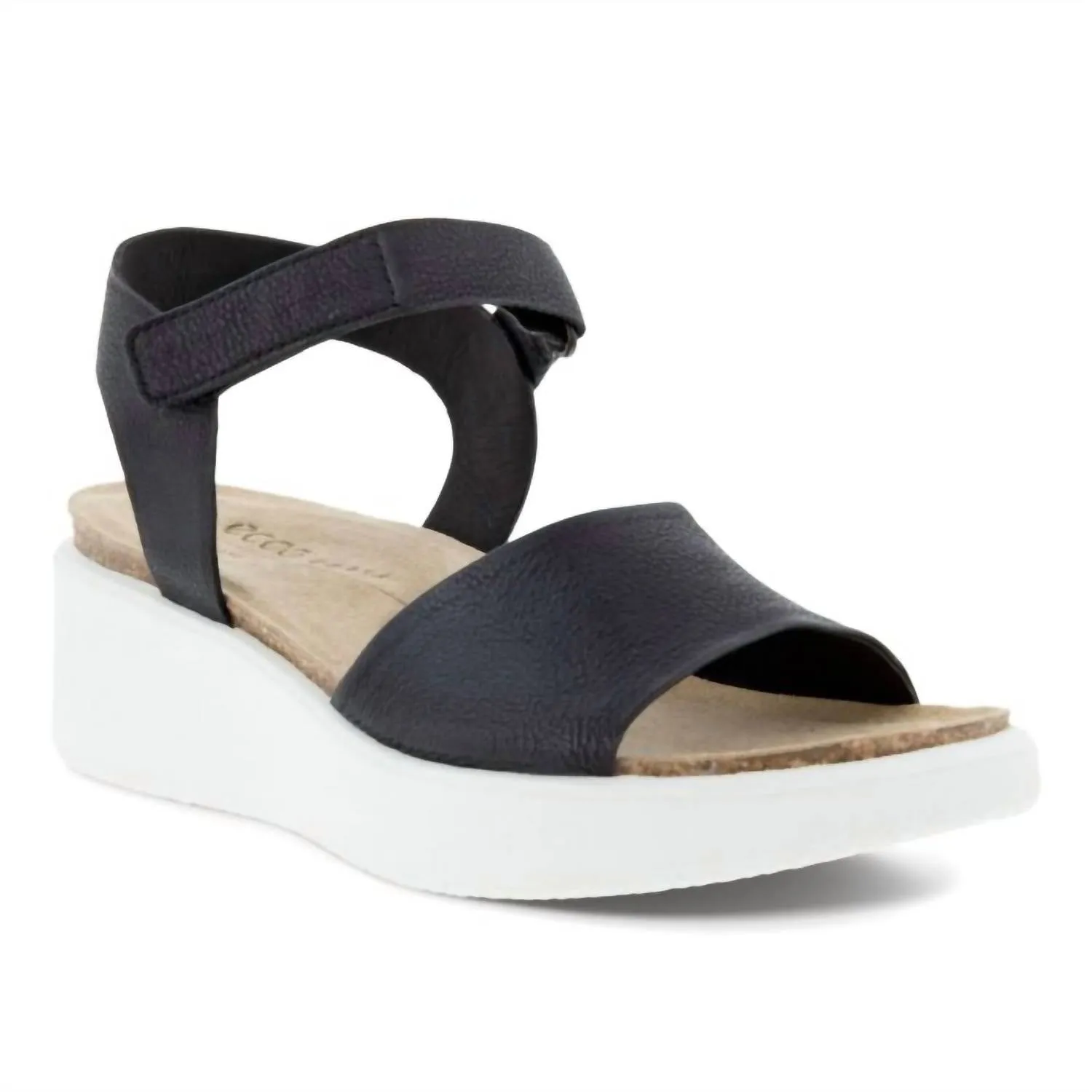 No Hassle Non Irritating Edges Women's Flowt Wedge Cork Sandal In Black