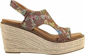 Women's Freddie Wedge Sandals In Rust Brocade Flexible Motion