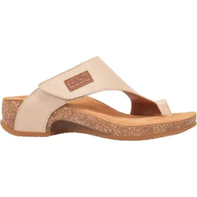 Impact Dispersing Structure City Chill Women's Loop Leather Thong Style Sandals In Natural Leather