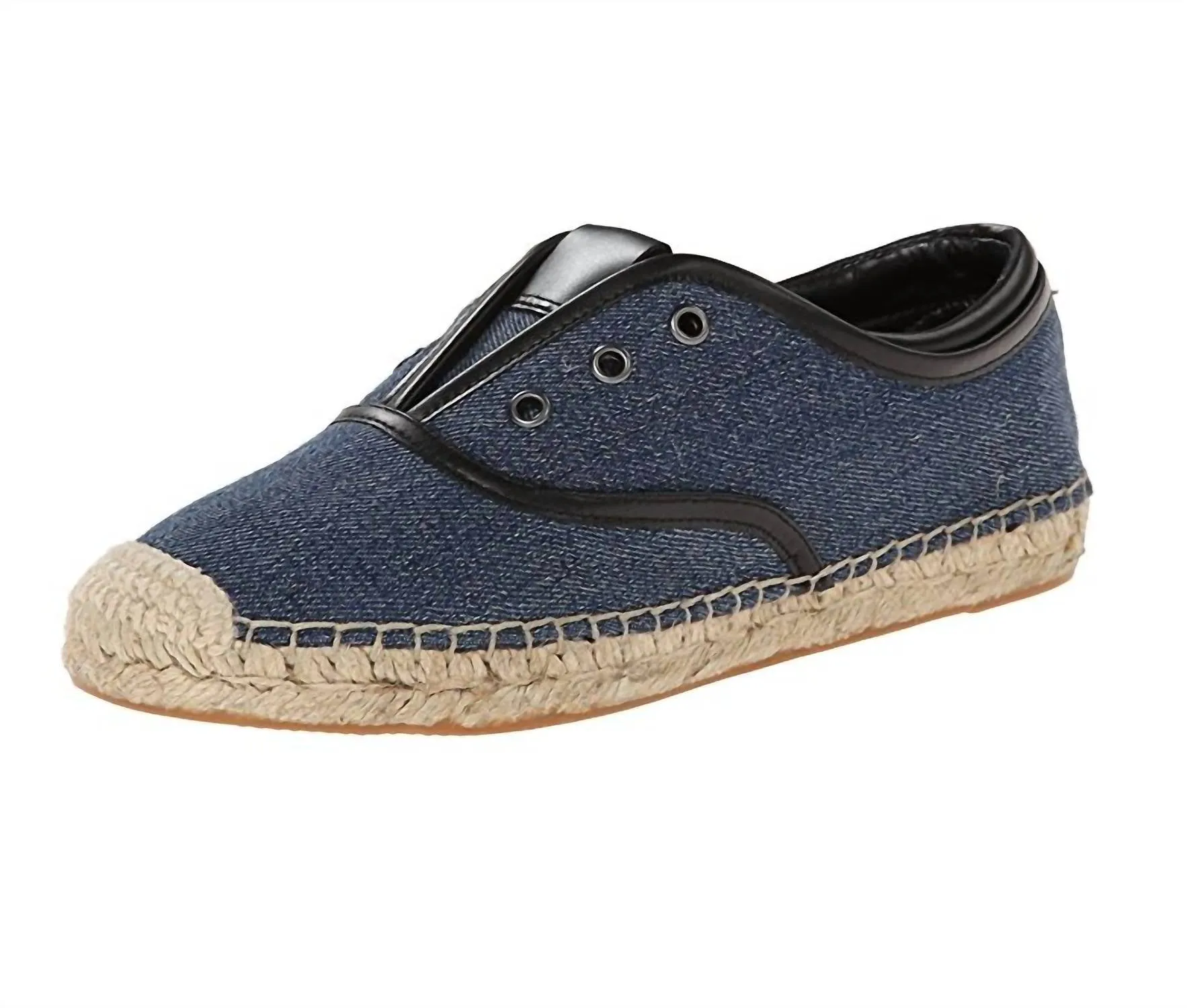 Women's Mako Denim Slip-On Oxford Espadrille Sneakers In Blue Adjustable Backstrap Closure