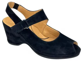 Energy Return Foam Casual Sandals for Every Day Women's Onella Peep-Toe Wedge In Black