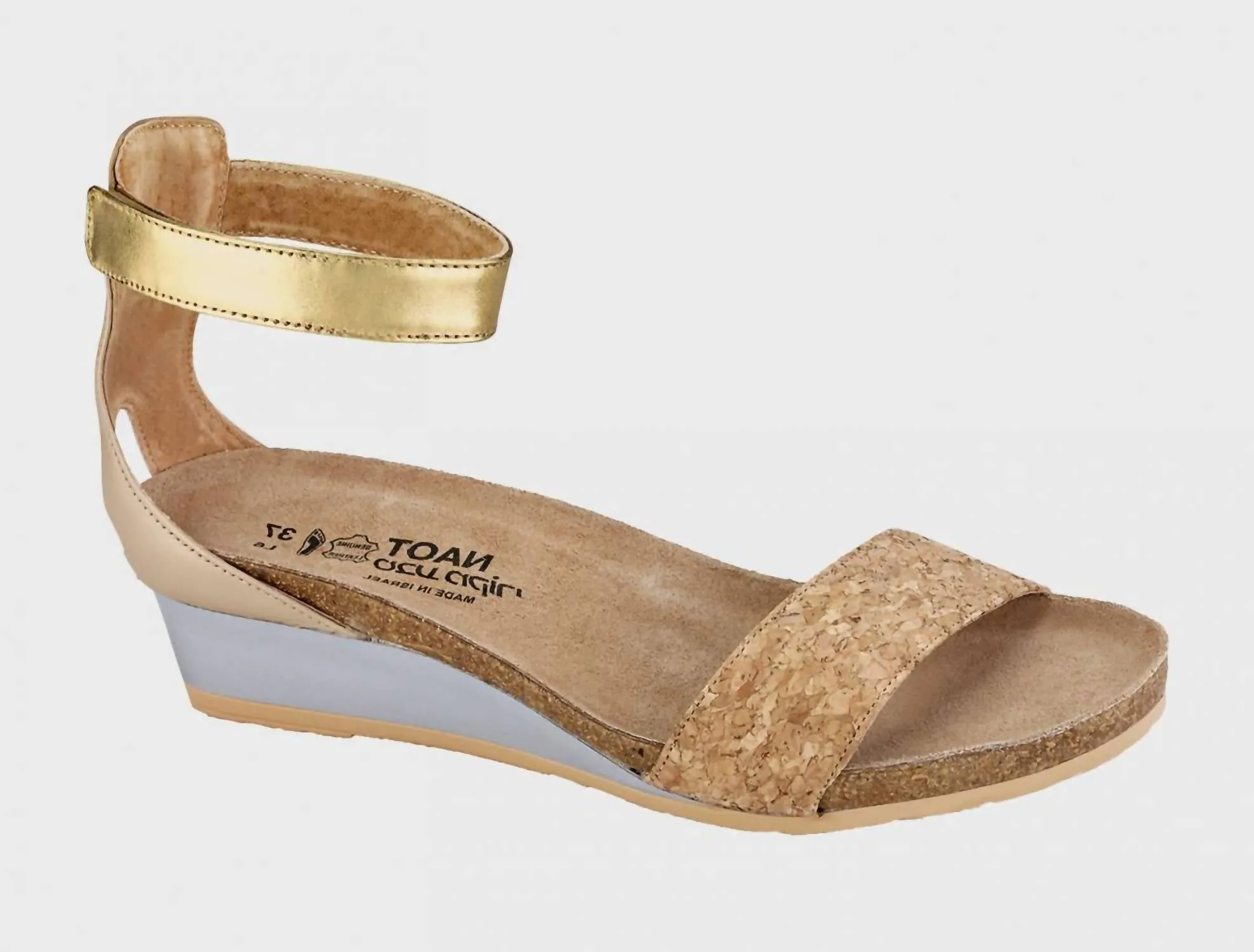 Casual Comfort Quick Match Womens Pixie Cork Sandal In Gold